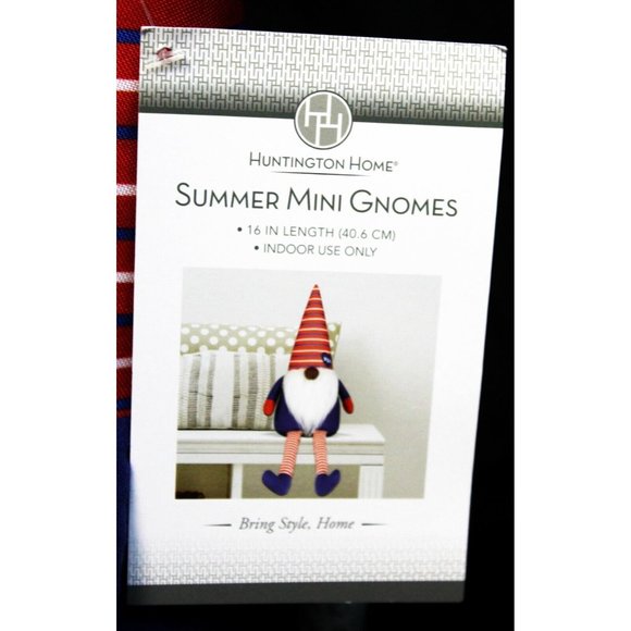 NWT Huntington Home Summer mini Gnome 16" USA 4th of July White Red Blue Stripes - Picture 9 of 11